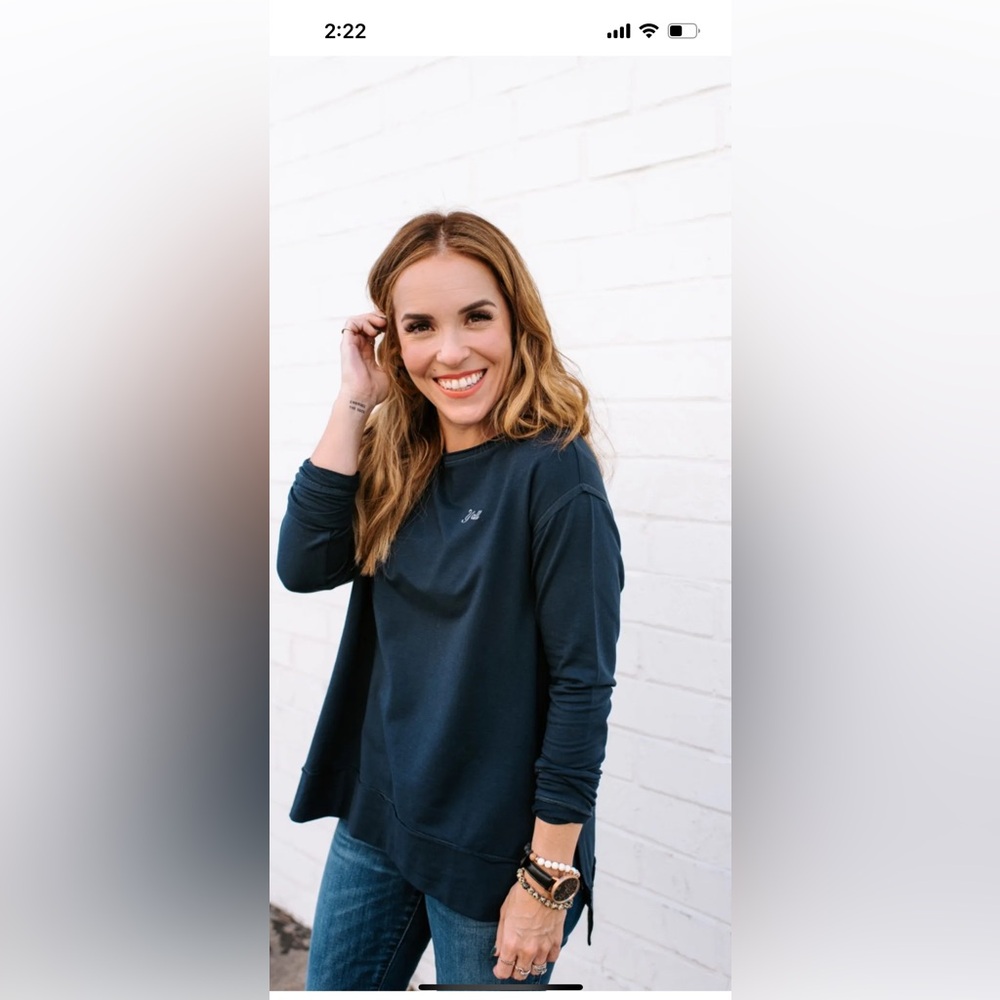 Women's Navy Crew Neck Sweater